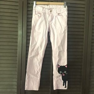 Girls H&M Jeans With Black Cat Print